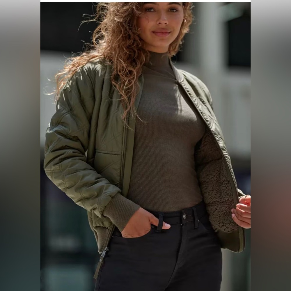 prAna Esla Bomber Jacket in Slate Green